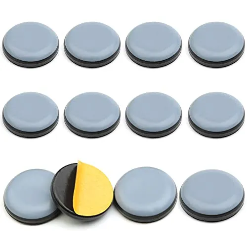 Fishing Fun 12 Stück selbstklebendes Teflon-Gleitbrett, Bodenschutz-Set für Teflon-Möbelgleiter, kompatibel mit Thermomix TM5, TM6 Ø 2,5 cm