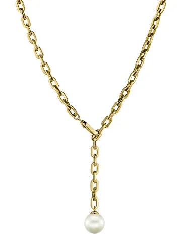 LIEBESKIND BERLIN Damen-Perlenketten Edelstahl LJ-0263-N-46 - Elegante Damenkette aus Edelstahl mit 46 cm Länge und schimmernder Perle, ideal für stilvolle Akzente im Alltag.