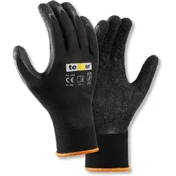 Texxor® Polyester-strickhandschuhe Latex Schwarz/schwarz Kat. 2 24259 Gr.9