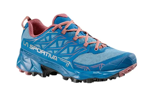 LA SPORTIVA Akyra Woman Ink/Rouge - Premium Mountain Running Schuh - Laufschuhe für Ultra Trails und Marathons, bieten Komfort, Flexibilität und Schutz durch innovative Technologien. Ideal für lange Einsätze im Gelände.