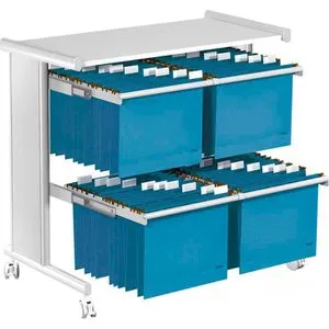 Kerkmann Hängemappenwagen 3532 Pragma - Bürowagen für ca. 200 Hängemappen A4, lichtgrau, stabiler Stahl mit Pulverbeschichtung und 4 feststellbaren Lenkrollen für optimale Mobilität.