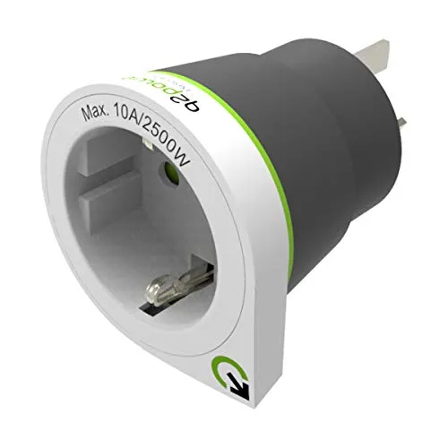 Q2 Power | Europe to Australia | Universal-Reiseadapter mit Erdungsstecker | Kid Safe Stoßschutz | Spannung und Leistung 100V-1000W / 250V-2500W