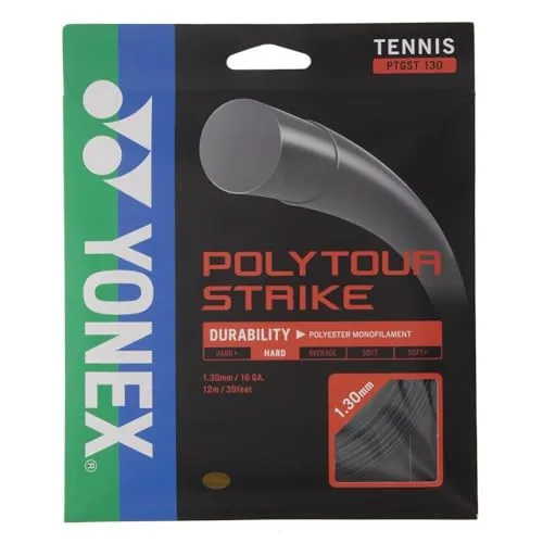 Yonex Unisex – Erwachsene Poly Tour Strike Saitenset 12m-Schwarz Tennis-Saite