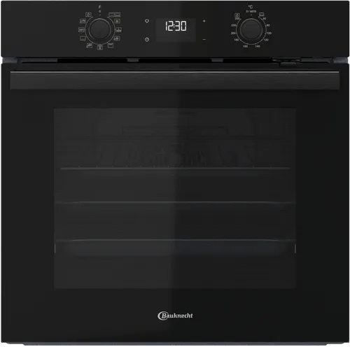BAUKNECHT Einbaubackofen BBA285HU1K - Backofen mit 71 l Garraum, 12 Funktionen und 1-fach-Teleskopauszug für komfortables Kochen. Ideal für große Fleischstücke dank Maxi Cooking.