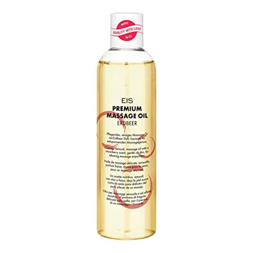 Premium Massageöl von EIS | Erotik-Massage | Erdbeer-Aroma | 250 ml