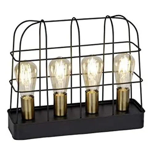 Brilliant Tischleuchte Terneg Schwarz max. 4 x60W E27 ohne Leuchtmittel Schalter
