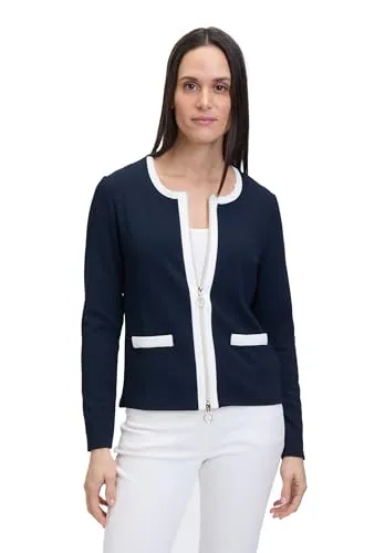 Betty Barclay Damen Shirtjacke mit Struktur 36, Patch Dark Blue/Cream