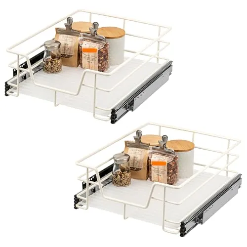 bremermann Teleskopschubladen 2er Set - 50 cm, Cremeweiß - Optimale Raumausnutzung mit zwei robusten Schubladen für Schränke ab 50 cm Breite. Vollauszug und herausnehmbarer Einlegeboden sorgen für leichten Zugriff und Ordnung in Küche, Bad oder Schlafzimmer.