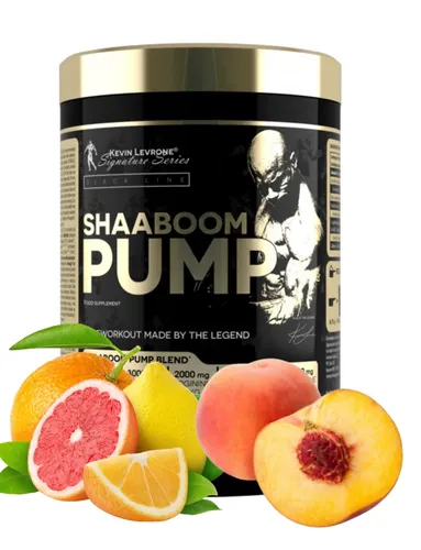 Kevin Levrone Shaaboom Pump Pre-Workout 385g - Aminosäuren Nahrungsergänzungsmittel mit 200 mg Koffein pro Portion für mehr Energie und Fokus beim Training. Ideal für Fitnessbegeisterte.