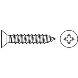 DIN 7982 Form C Senkkopf-Blechschraube VG 4,2x45 Edelstahl A2 blank PH
