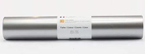 Selbstklebende Plotterfolie Vinylfolie 30,5 cm x 3 m glänzend 39 Farben zur Auswahl, Farbe:181 Silber