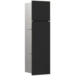 emco asis pure WC-Modul 60 cm - Unterputz mit Glasfront - Bad & Sanitär, Unterputzmodell mit hochwertiger Verbundglasfront für mehr Stauraum und Platz im Bad, inklusive Fach für WC-Papier und integrierter Toilettenbürstengarnitur.