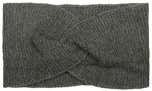 styleBREAKER Damen Feinstrick Stirnband mit Twist Knoten, warmes Winter Haarband, Headband 04026047, Farbe:Dunkelgrau meliert