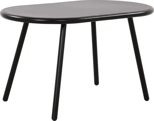 Deluke Couchtisch Oval Schwarz, 80x45x45 cm