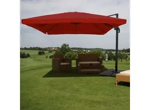 Gastronomie-Ampelschirm MCW-A96, 3,5x3,5m in rot von Mendler