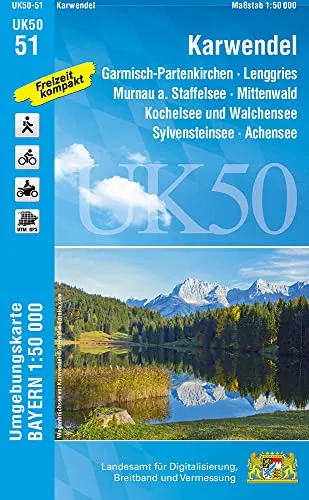 UK50-51 Karwendel: Garmisch-Partenkirchen, Lenggries, Murnau a.Staffelsee, Kochelsee und Walchensee, Sylvensteinsee, Achensee, Isarwinkel, ... Karte Freizeitkarte Wanderkarte)