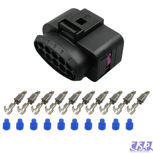 Stecker passt zu VW 1J0973735 Reparatursatz 10-pol 0,50²-1,00² z.B. Scheinwerfer