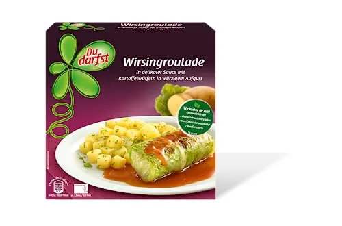 Wirsingroulade in delikater Sauce mit Kartoffelwürfeln in würzigem Aufguss – Fertiggerichte für die Mikrowelle / Wasserbad - Du darfst