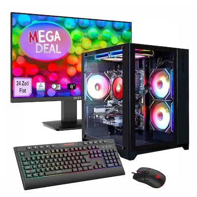 GAMEMAX MegaDeal Infinity Mini BK - Ryzen 7 5700X & RTX 5060 Ti Gaming-PC mit 24
