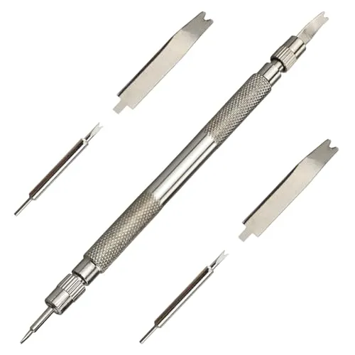 REBECASKYENS Uhrmacherwerkzeug Federstegbesteck Uhren Armband Tool Federstege Entfernen Uhrmacher Werkzeug Set Edelstahl Griff zum Justieren Federstege und Spring Bars, federstegwerkzeug, Silber