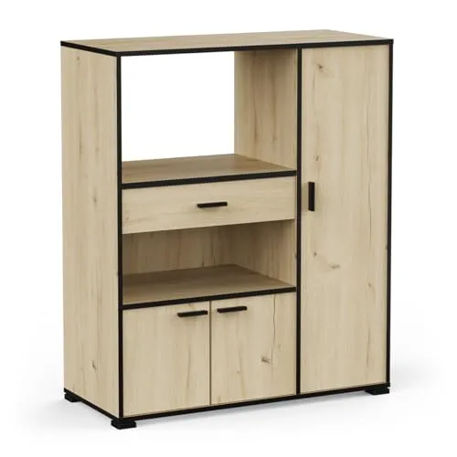 habeig Küchenschrank 957 - Stabiler Küchenregal für Singleküchen - Midi- & Hochschrank für Küchen, robust & aus melaninharzbeschichteter Spanplatte, in verschiedenen Farben erhältlich, ideal für kleine Räume.