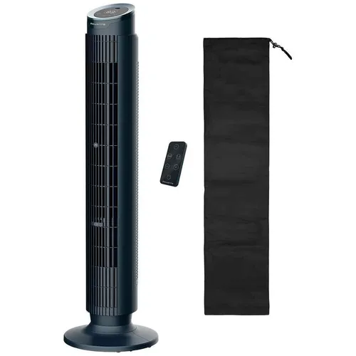 Rowenta Silent Flow Effitech VU7050 Turmventilator - Kompakter Turmventilator mit intensiver Kühlung bis zu 10 m/s, ideal für angenehme Frische an heißen Tagen. Energieeffizient und leise im Betrieb.