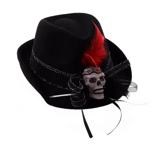 F.I.G. Kostüm Halloween - Hut mit Totenkopf