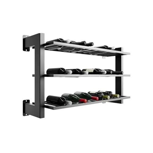 MetaloPro Weinregal Metall – Flaschenregal für 36 Weinflaschen – Robustes Design, Weinständer für Küche, Keller oder Bar – Schwarz