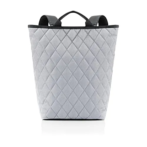 reisenthel Shopper-Backpack Rhombus Light Grey - Stylischer Daypack mit Laptopfach, ideal für Arbeit und Freizeit. Wasserabweisend und handgepäcktauglich, bietet er viel Platz und ein modernes Design.