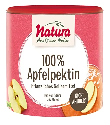 Natura 100% Apfelpektin – 100g – Pflanzliches Geliermittel ohne Zucker aus reinem Pektin – vegan und glutenfrei – Ideal zur Konfitüren- und Marmeladenherstellung