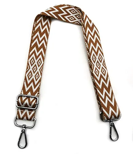 Taschengurte zum Wechseln Braun, Verstellbarer Schultergurt für Taschen, Taschengurt Breit Schulterriemen mit Karabiner Silber 3.8cm, Umhängegurt für Tragegurt Taschen für Damen Taschen DIY, #3