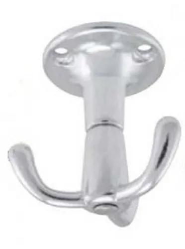 Mantelhaken/Garderobenhaken, Aluminium poliert, drehbar in grau von OBF