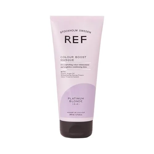 Ref. REF Colour - Boost Maske Platinum Blonde (200 ml) - Pflege für blondiertes Haar: Die Boost Maske sorgt für intensive Feuchtigkeit und verleiht strahlenden Glanz. Ideal für die tägliche Haarpflege.