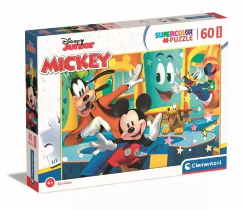Clementoni 26473 Supercolor Puzzle Disney Mickey - 60 Maxi-Teile, fördert Beobachtungsgabe und Geschicklichkeit für Kinder ab 4 Jahren