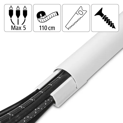 Hama Alu Kabel Wand Socken Fußbodenkanal halbrund und zuschneidbar 110x3,3x1,8cm