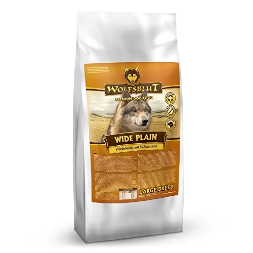 Wolfsblut Wide Plain Large Breed - 2 kg Hundefutter mit Pferd - Getreidefreies Trockenfutter für große Hunderassen, reich an hochwertigem Pferdefleisch und mit Gelenkschutz PLUS für gesunde Gelenke.