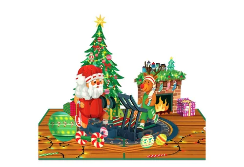 papercrush Weihnachtskarte Merry Fitmas Pop-Up Karte