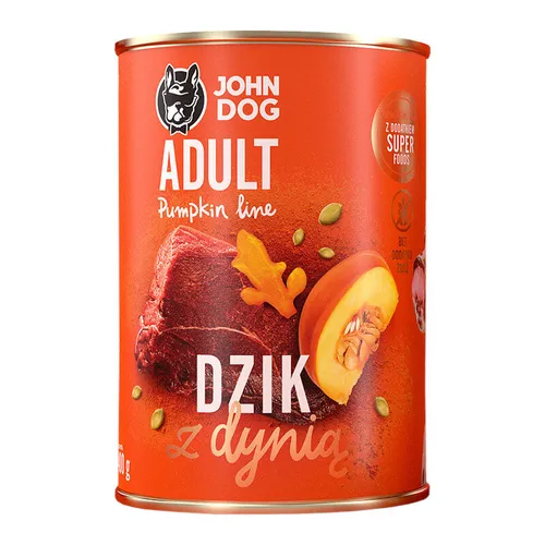 John Dog Nassfutter Für Hunde Pumpkin Line Wildschwein Mit Kürbis 400g