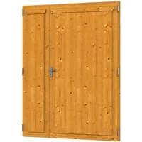 Doppeltür SKAN HOLZ 148 x 198 cm - Eiche hell - Hochwertige Holz-Doppeltür für Gartenhäuser, robust und stilvoll in hellem Eichenholz, ideal für einen eleganten Zugang zu Ihrem Garten.