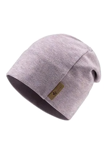 Sterntaler Beanie aus Mischgewebe in Melange Optik - Zeitlose Unisex Mütze mit feinen Streifen - warm, weich und bequem - pastellviolett, Größe 45