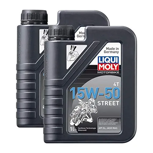 2X LIQUI Moly 2555 Motorbike 4T Street Motorrad Motoröl Engine Oil 15W-50 1L