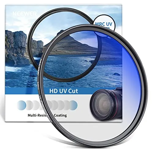 NEEWER 67mm MRC UV Filter, Schutzfilter mit 30 Schichten Multiresistente Nanobeschichtungen/HD Optisches Glas/Wasserabweisend/Kratzfest/Aluminiumlegierung Ultra Slim Rahmen/Ultraviolettfilter
