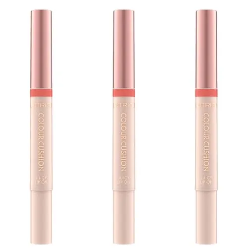 Catrice Colour Cushion Juicy Lip Oil, Lipgloss, Nr. 020, Orange, pflegend, mit Ölen, glänzend, strahlend frisch, vegan, ohne Parabene, ohne Mikroplastikpartikel, Nanopartikel frei, 3er Pack (3x1.8ml)