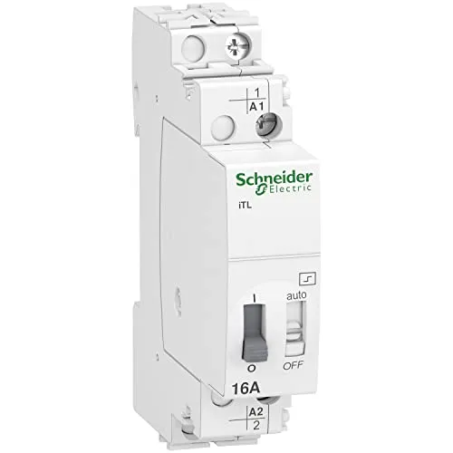 Schneider Electric Fernschalter Acti9 iTL, 1-polig, 1S, 16A, 110V DC, 230-240V AC, 50/60Hz, 250V, weiss, Artikelnummer A9C30811