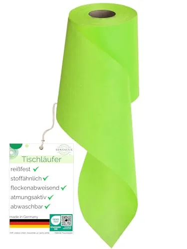 Sensalux Tischläufer, Tischband, stoffähnliches Vlies, Standard 100 by Oeko-TEX® - Klasse I Zertifiziert, 15cm x 25, Apfelgrün