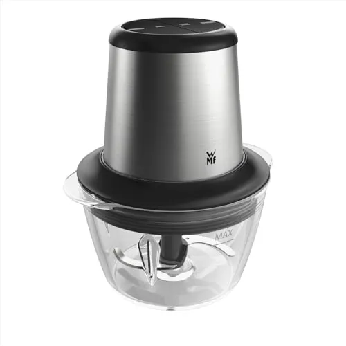 WMF Kult X Edition Zerkleinerer elektrisch - 320 W, 2 Geschwindigkeitsstufen, ideal für feines Hacken und Schneiden von Obst, Gemüse und Nüssen im edlen Glasbehälter