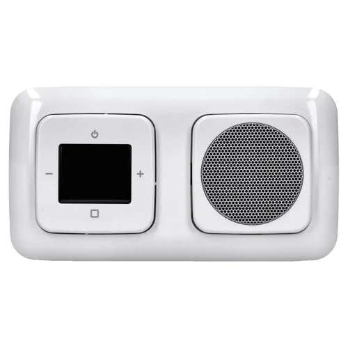 Busch Jaeger Set UP Radio DAB+ mit Abdeckung und Rahmen Reflex SI Alpinweiß