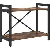 vidaXL Bücherregal in rauchiger Eiche - Regal im Industrie-Stil mit viel Stauraum, höhenverstellbaren Füßen und robustem Kreuzstruktur-Design für ein modernes Zuhause.