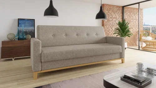 Sofa Wood mit Schlaffunktion in beige von Sofnet