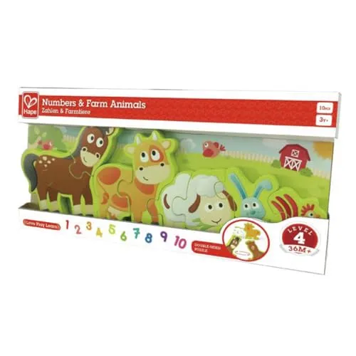 Hape E1628 Puzzle Zahlen & Farmtiere